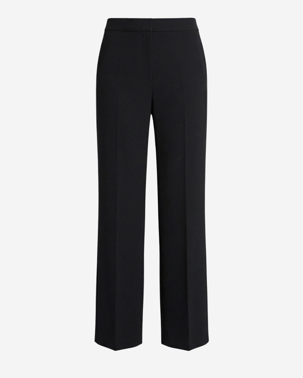 Como pull-on pant in black acetate, flat lay showing the straight wide-leg cut