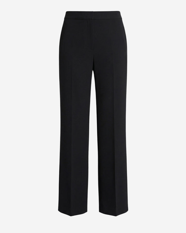 Como pull-on pant in black acetate, flat lay showing the straight wide-leg cut